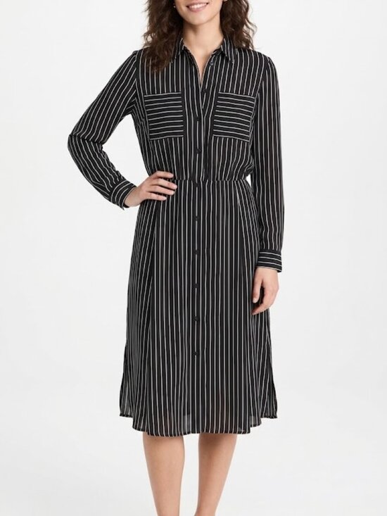 Who What Wear Dresses & Skirts - Who What Wear Striped Long-Sleeve Shirt Dress Size XL